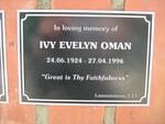OMAN Ivy Evelyn 1924-1996