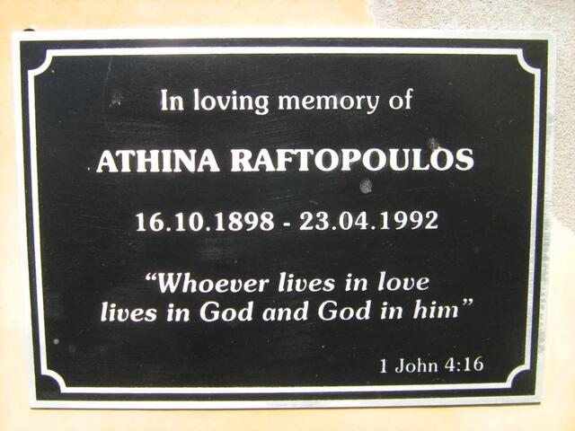 RAFTOPOULOS Athina 1898-1992