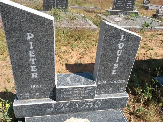 JACOBS Pieter D. 1940-2001 & Louise M. KRUGER 1944-1998