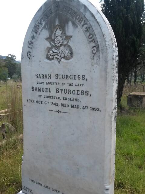 STURGESS Sarah 1842-1893