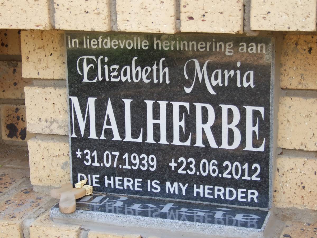MALHERBE Elizabeth Maria 1939-2012