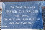 KRUGER Hester C.S. nee FOURIE 1876-1967