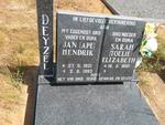 DEYZEL Jan Hendrik 1921-1993 & Sarah Elizabeth 1933-