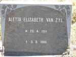 ZYL Aletta Elizabeth, van 1911-1986