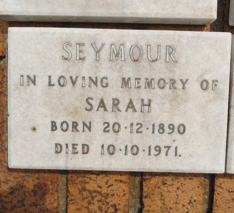 SEYMOUR Sarah 1890-1971