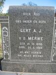 MERWE Gert A.J., v.d. 1896-1984