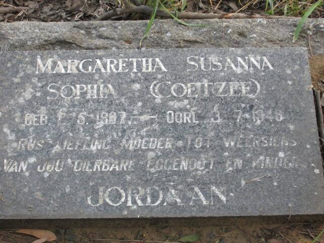 JORDAAN Margaretha Susanna Sophia nee COETZEE 1907-1946