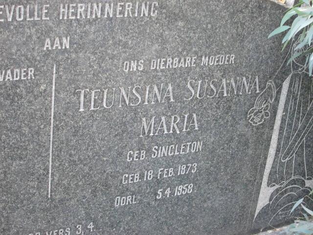 GERICKE Teunsina Susanna Maria nee SINGLETON 1873-1958