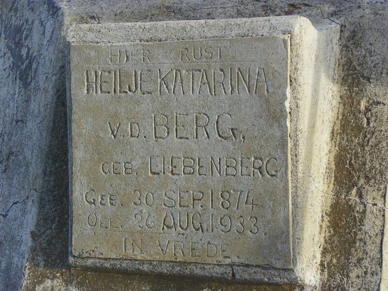 BERG Heilje Katarina, v.d. nee LIEBENBERG 1874-1933