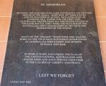 Gedenkplaat / Memorial plaque - Australian volunteers