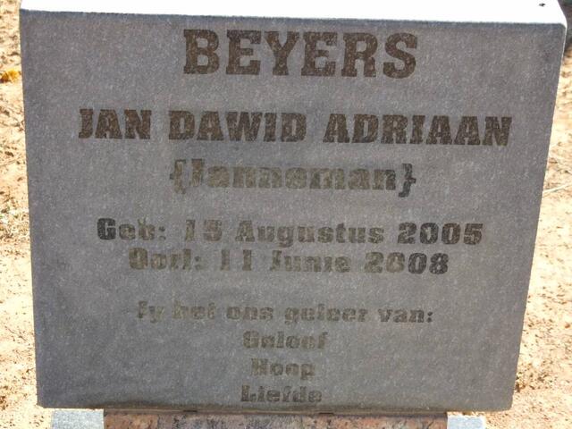BEYERS Jan Dawid Adriaan 2005-2008