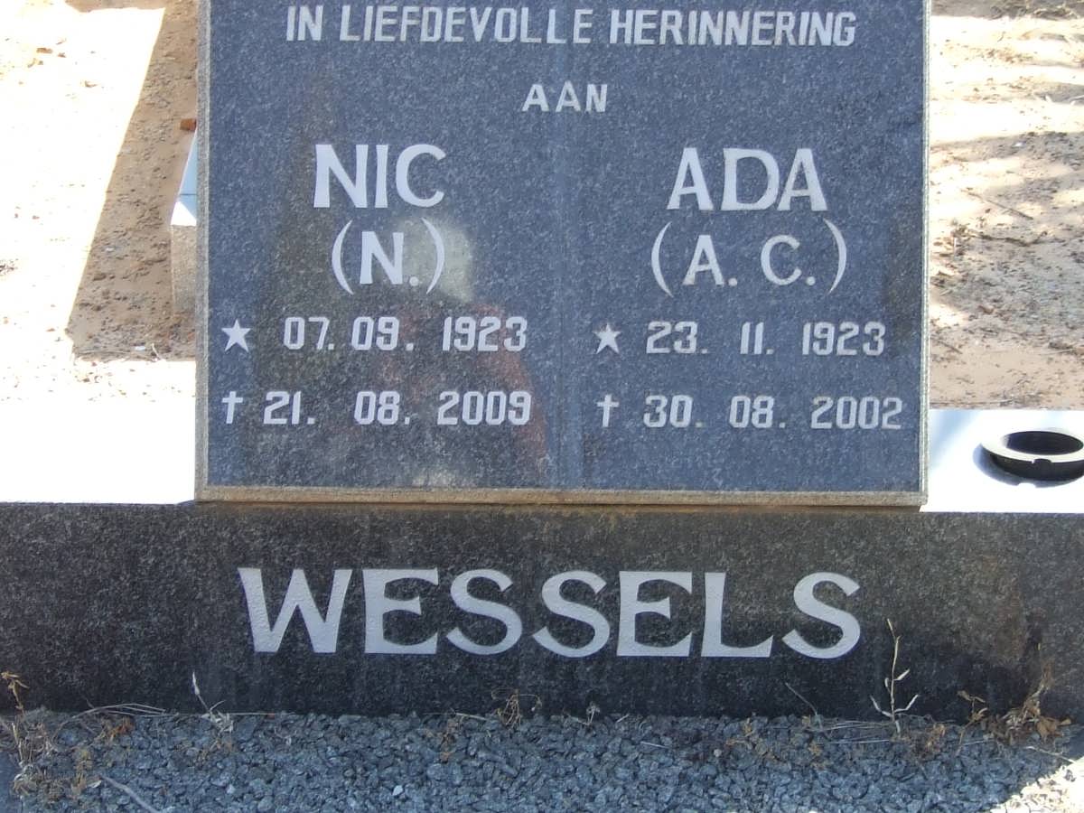 WESSELS N. 1923-2009 & A.C. 1923-2002