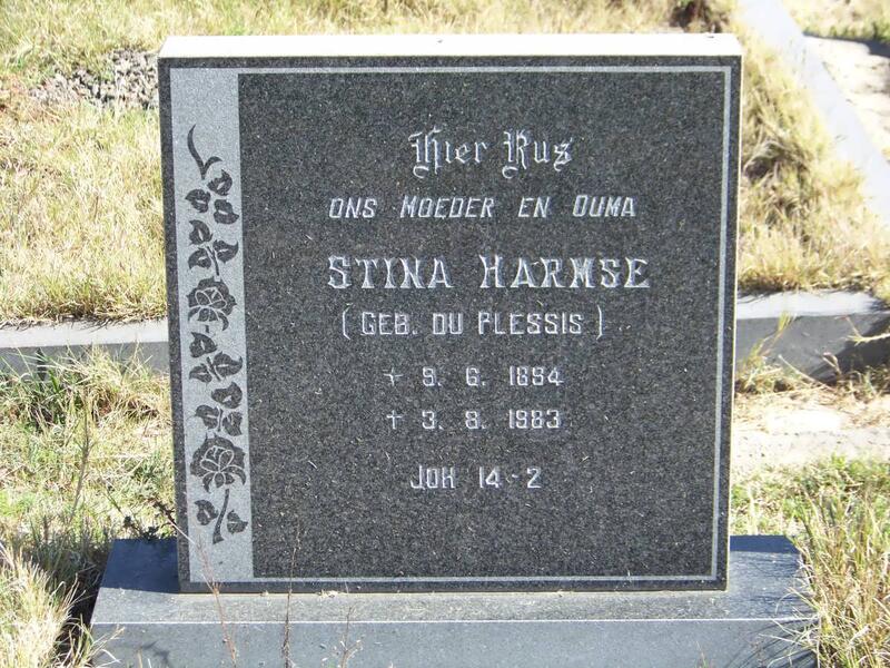 HARMSE Stina nee DU PLESSIS 1894-1983