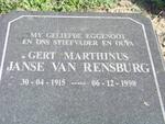 RENSBURG Gert Marthinus, Janse van 1915-1998