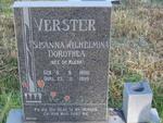 VERSTER Susanna Wilhelmina Dorothea nee DE KLERK 1900-1990
