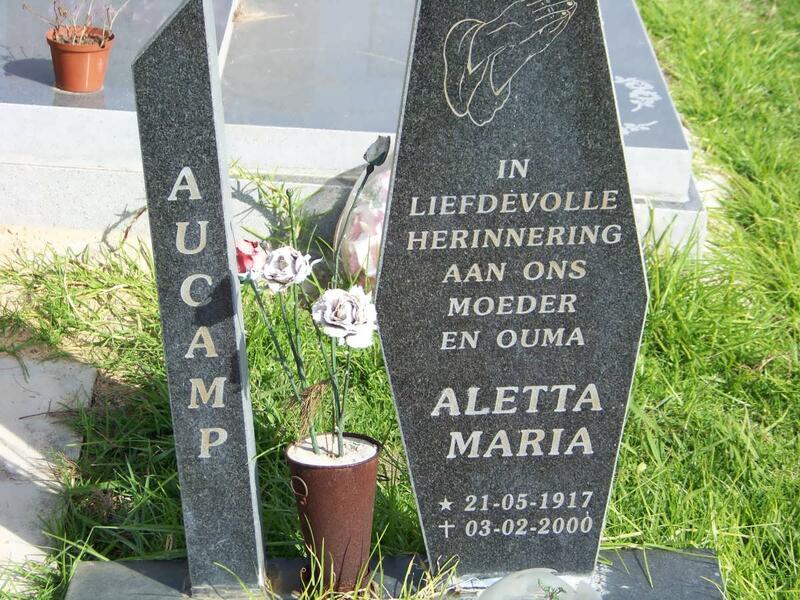 AUCAMP Aletta Maria 1917-2000