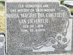 DEVENTER Maria Magrietha Coetzer, van 1919-1975