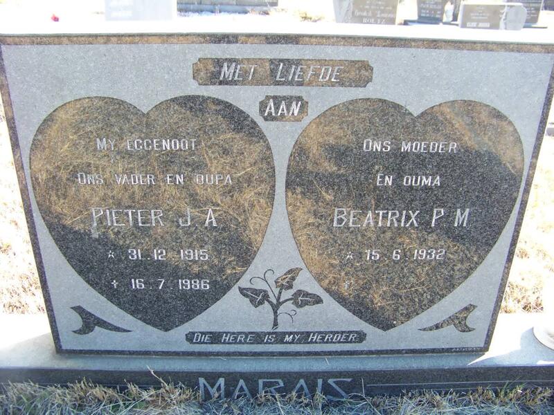 MARAIS Pieter J.A. 1915-1986 & Beatrix P.M. 1932-
