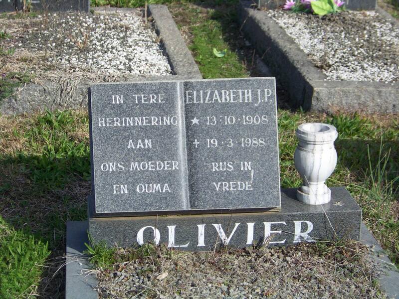 OLIVIER Elizabeth J.P. 1908-1988