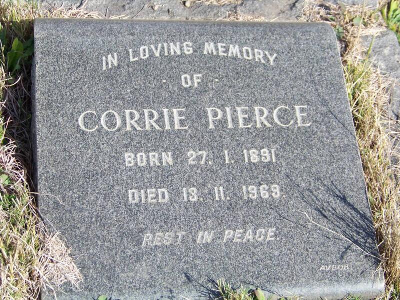 PIERCE Corrie 1891-1969
