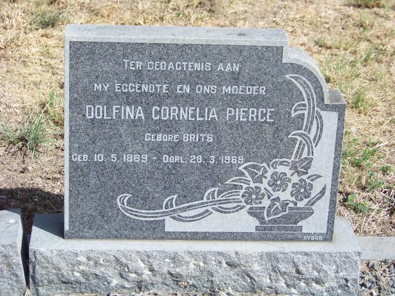 PIERCE Dolfina Cornelia nee Brits 1889-1969
