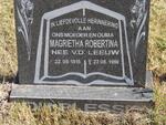 PLESSIS Magrietha Robertina, du nee V.D. LEEUW 1915-1996