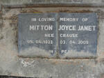MITTON Joyce Janet nee CRAUSE 1922-2009