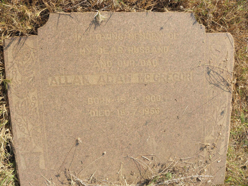 McGREGOR Allan Adam 1900-1956