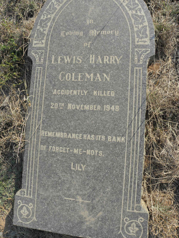 COLEMAN Lewis Harry -1948