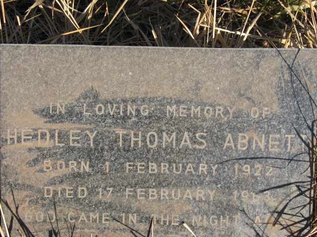 ABNETT Hedley Thomas 1922-1963