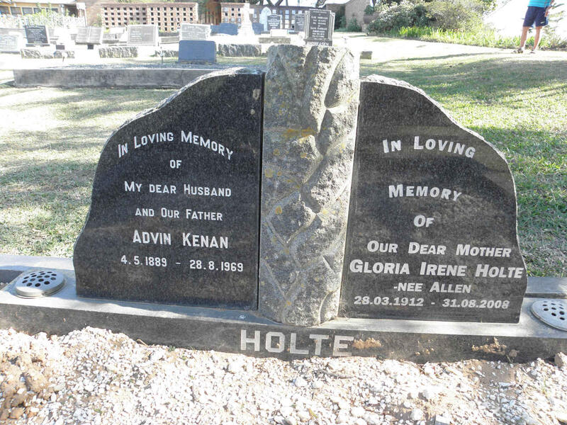 HOLTE Advin Kenan 1889-1969 & Gloria Irene ALLEN 1912-2008
