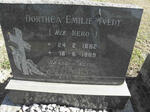 TVEDT Dorthea Emilie nee NERO 1882-1969