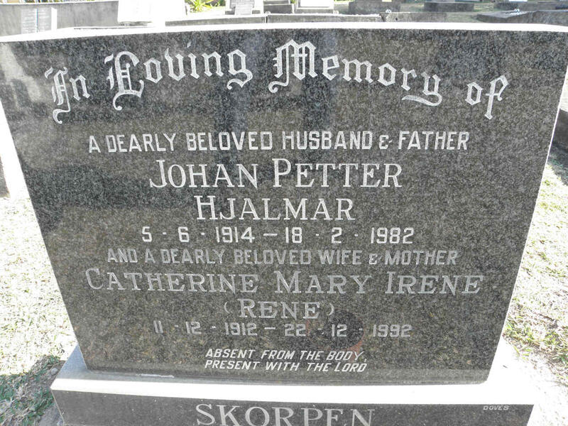 SKORPEN Johan Petter Hjalmar 1914-1982 & Catherine Mary Irene 1912-1992