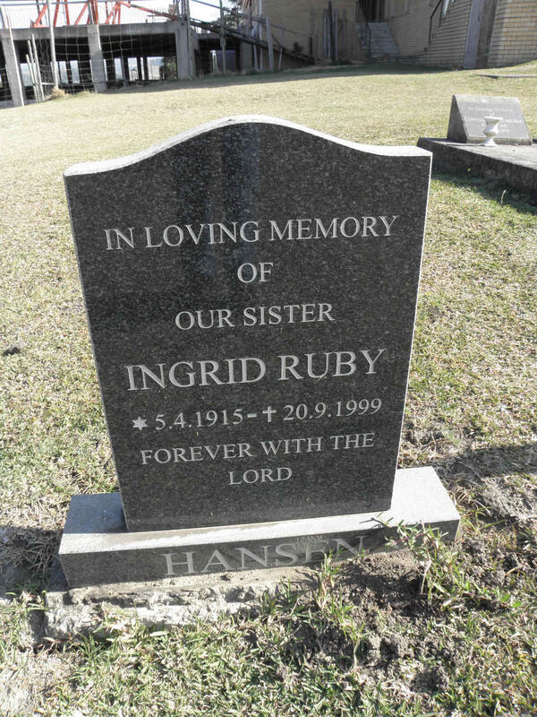 HANSEN Ingrid Ruby 1915-1999