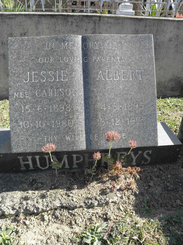 HUMPHREYS Albert 1895-1975 & Jessie CARLSON 1898-1980