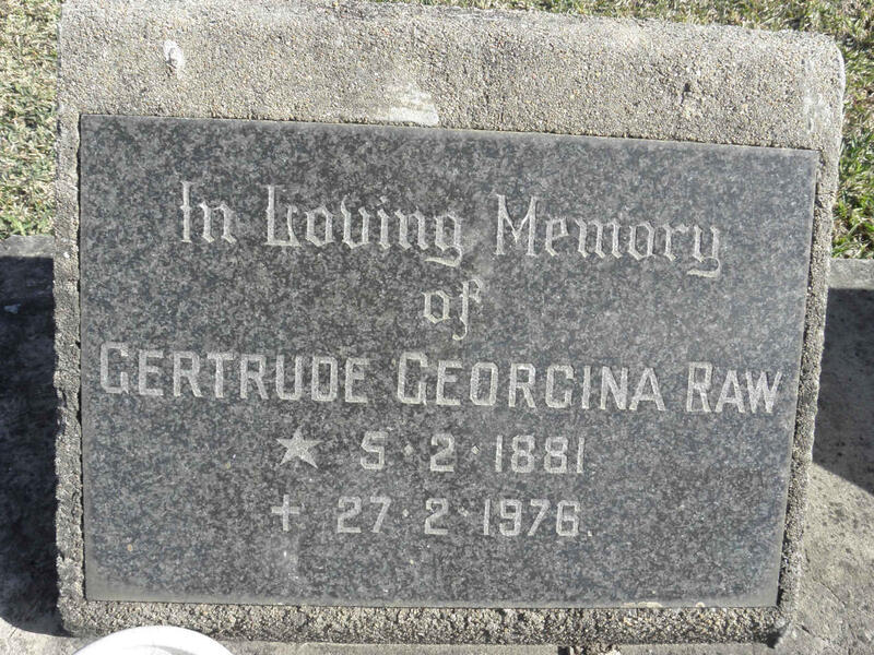 RAW Gertrude Georgina 1881-1976
