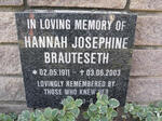 BRAUTESETH Hannah Josephine 1911-2003