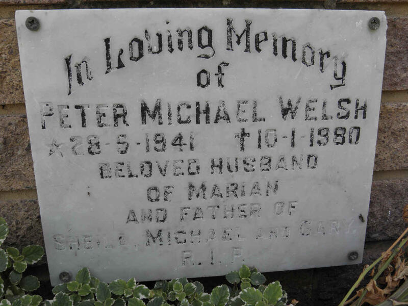 WELSH Peter Michael 1941-1980