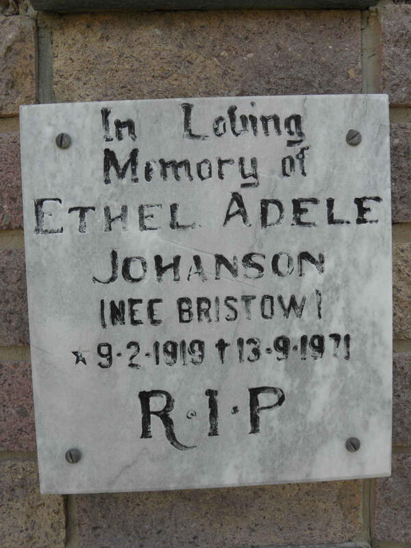 JOHANSON Ethel Adele nee BRISTOW 1919-1971