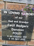 FOLEY Cecil Rodgers Donovan 1919-2012