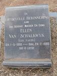 SCHALKWYK Ellen, van nee SAUER 1908-1985