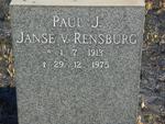 RENSBURG Paul J., Janse van 1913-1975