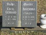 ERNST Cecil Gerhard 1913-1982 & Barendina 1930-1992