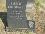 RENSBURG Barend Christiaan, Jansen van 1916-1977