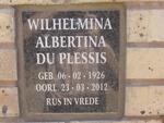 PLESSIS Wilhelmina Albertina, du 1926-2012