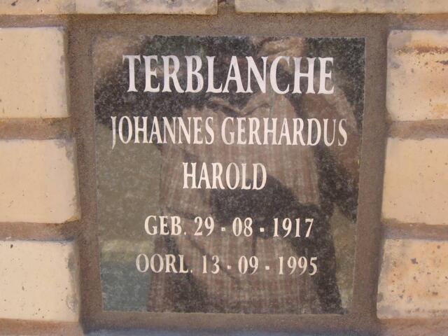 TERBLANCHE Johannes Gerhardus Harold 1917-1995
