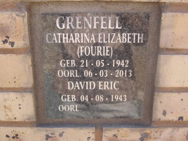 GRENFELL David Eric 1943- & Catharina Elizabeth FOURIE 1942-2013