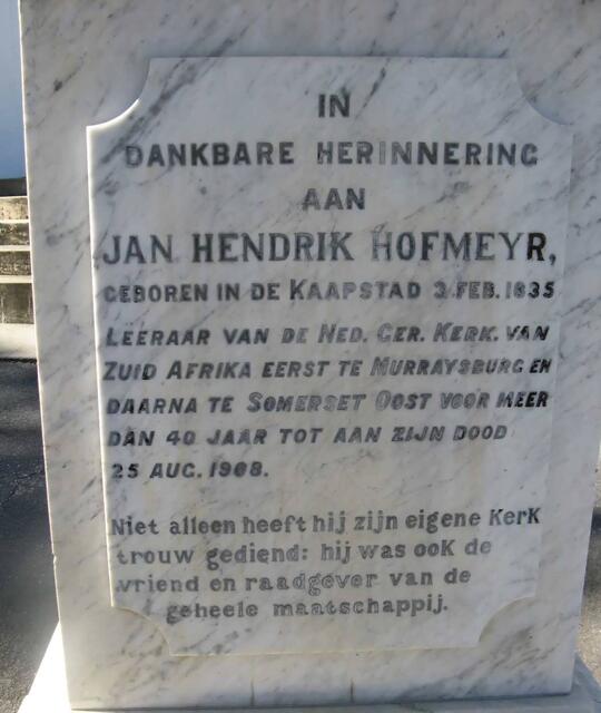 HOFMEYR Jan Hendrik 1835-1908