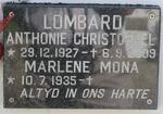 LOMBARD Anthonie Christoffel 1927-2009 & Marlene Mona 1935-