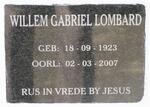 LOMBARD Willem Gabriel 1923-2007